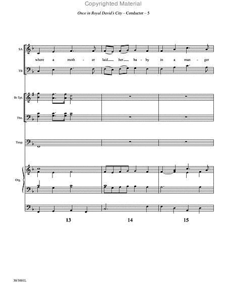 Once in Royal David’s City - Brass and Percussion Score and Parts