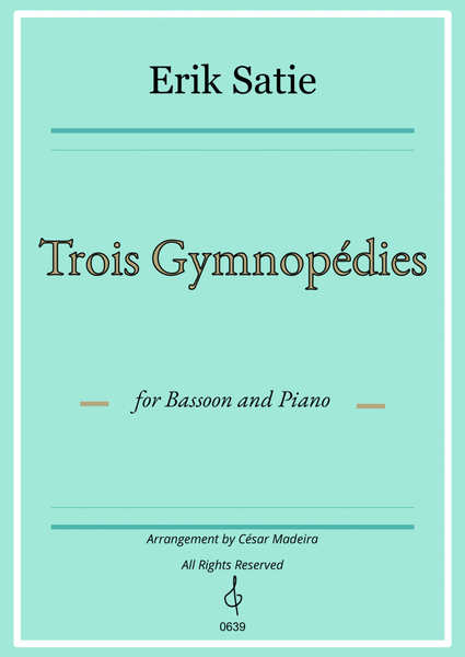 Three Gymnopedies by Satie - Bassoon and Piano (Full Score and Parts) image number null