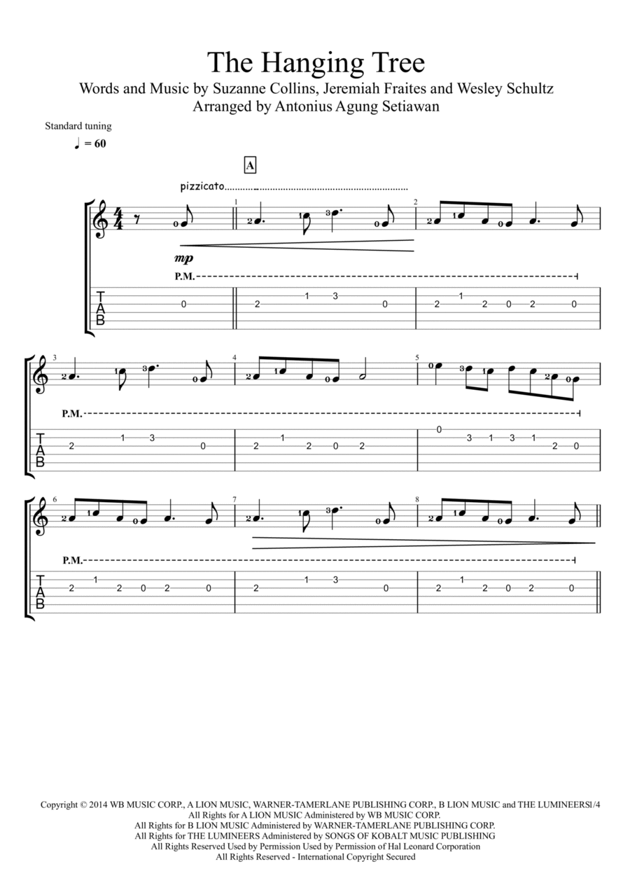 The Hanging Tree Acoustic Guitar scores gallery preview page 1