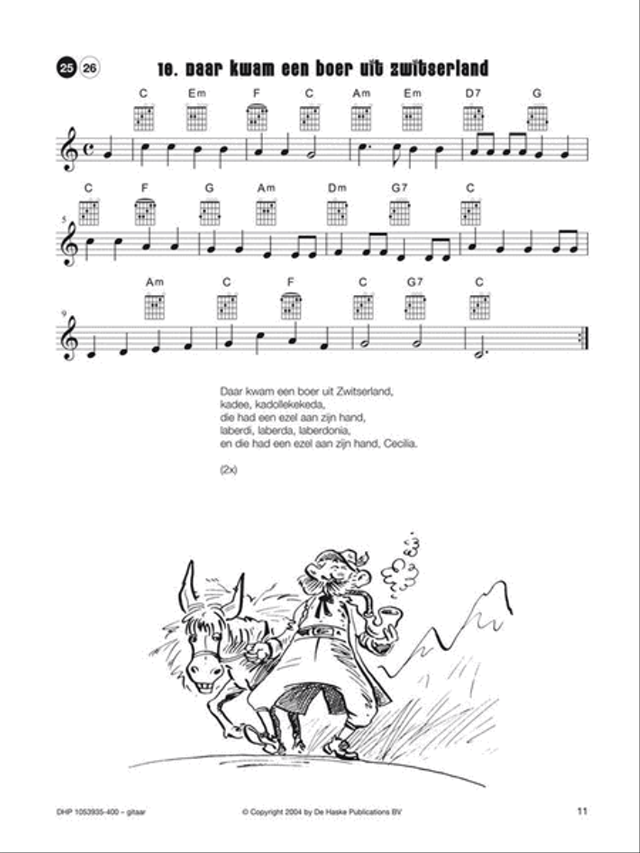 25 bekende kinderliedjes Classical Guitar scores gallery preview page 3