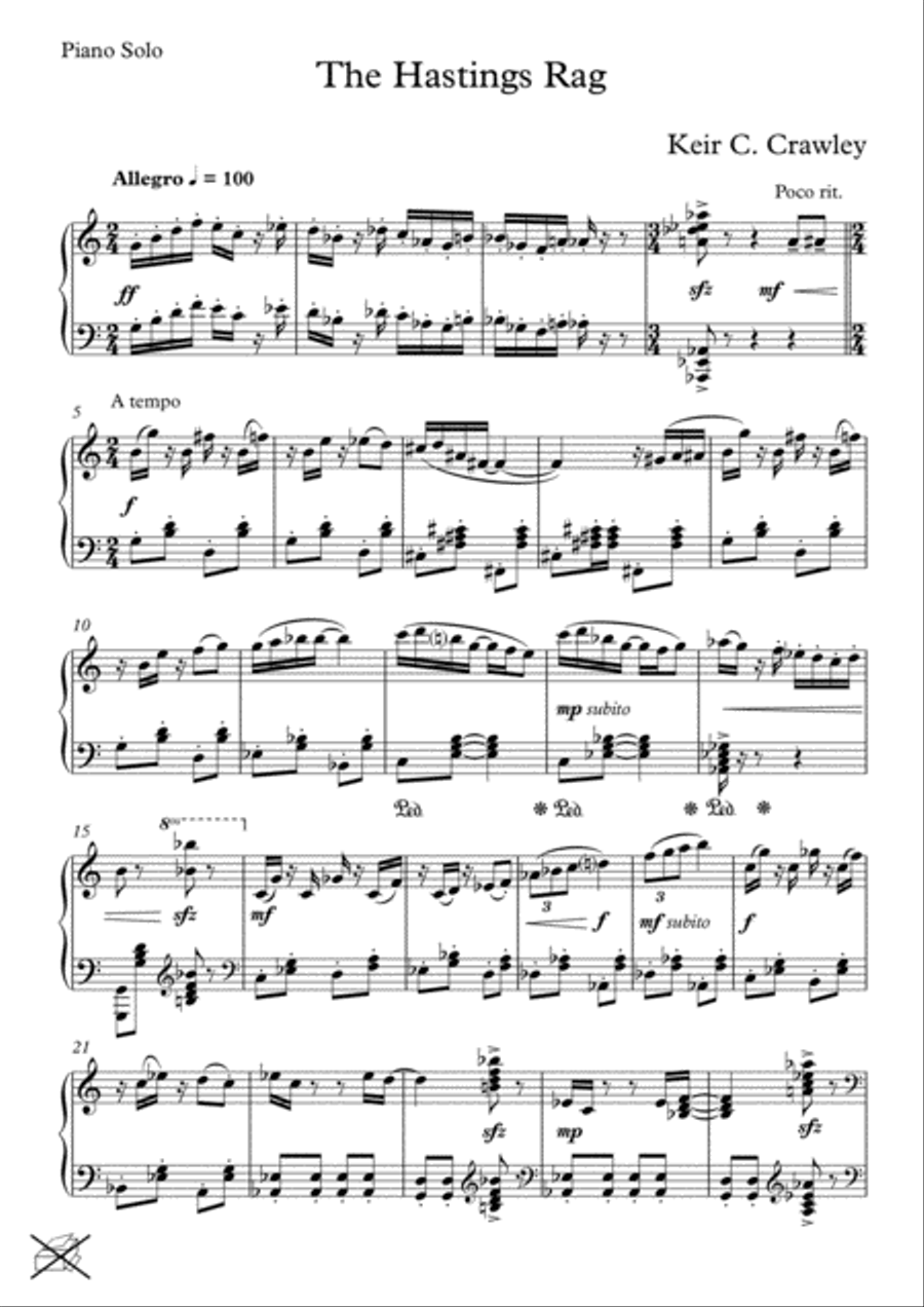 The Hastings Rag The Hastings Rag Piano Solo scores gallery preview page 1