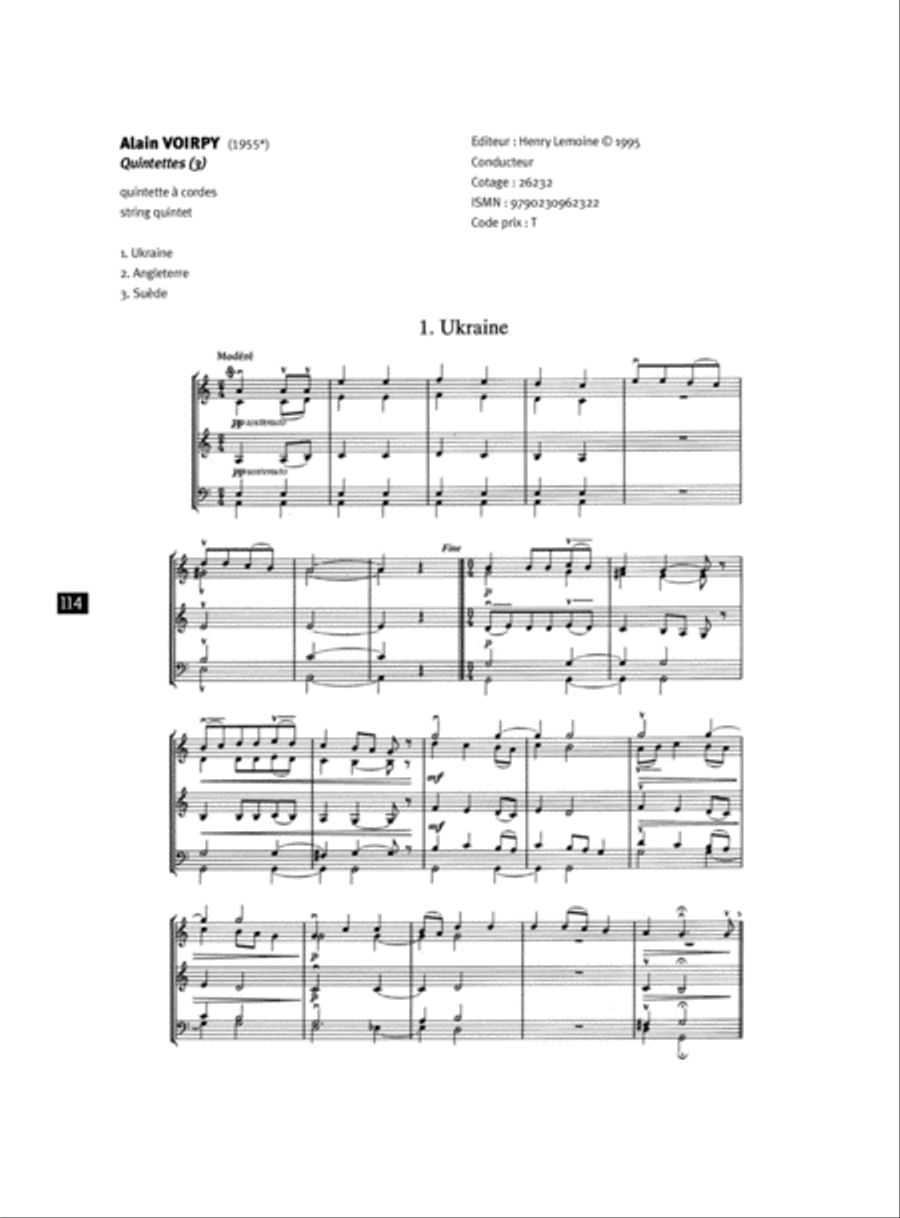 Quintettes (3) String Quintet scores gallery preview page 2