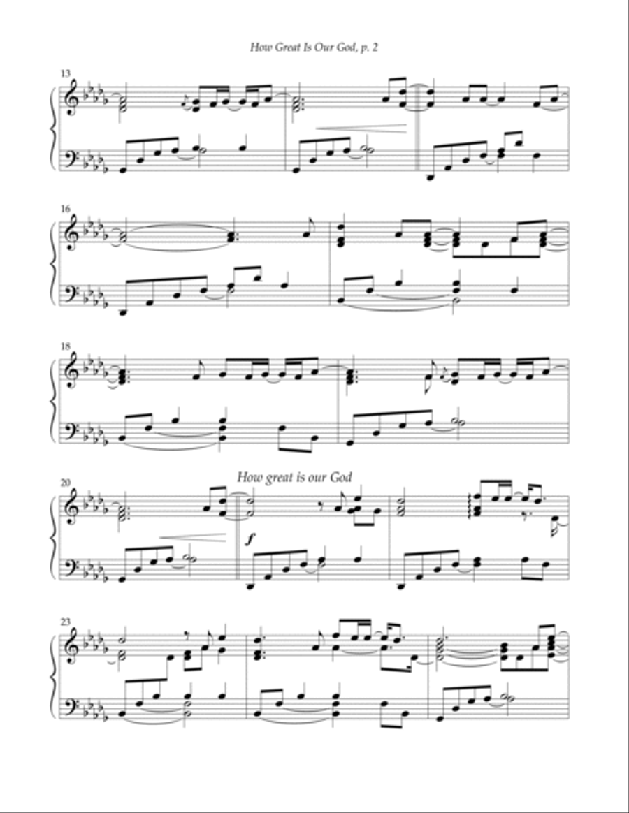 How Great Is Our God Piano Solo scores gallery preview page 2