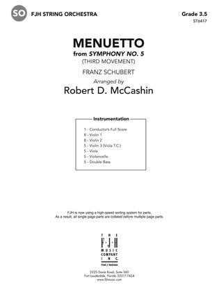Menuetto From Symphony No 5: Score