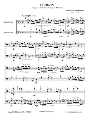 Quantz: Duetto Op. 2 No. 4 for Double Bass Duo
