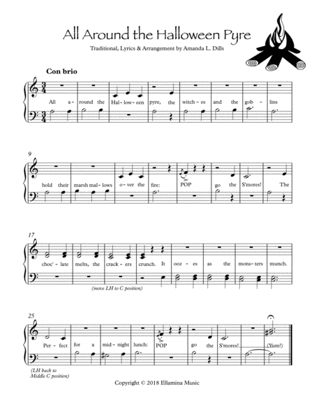 All Around the Halloween Pyre (Halloween arrangement for Easy Piano) image number null