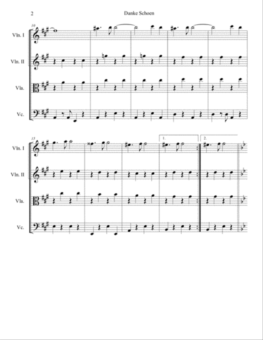 Danke Schoen Danke Schoen String Quartet scores gallery preview page 2