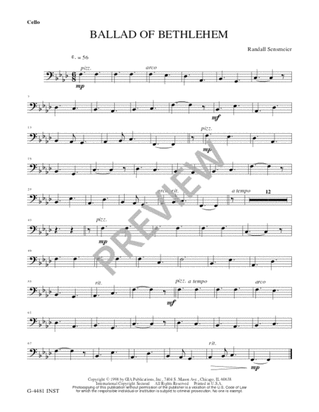 Ballad of Bethlehem - Instrument edition