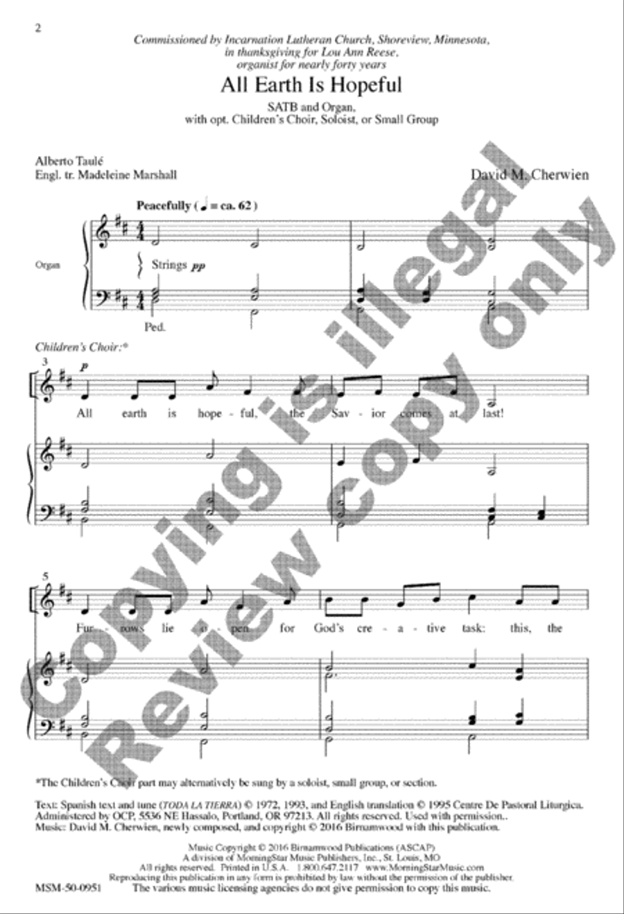 All Earth Is Hopeful 4-Part scores gallery preview page 8