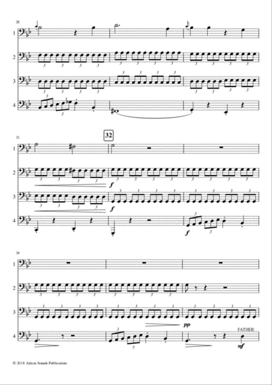Erlkönig (Arranged for Euphonium Quartet) Brass Ensemble scores gallery preview page 5