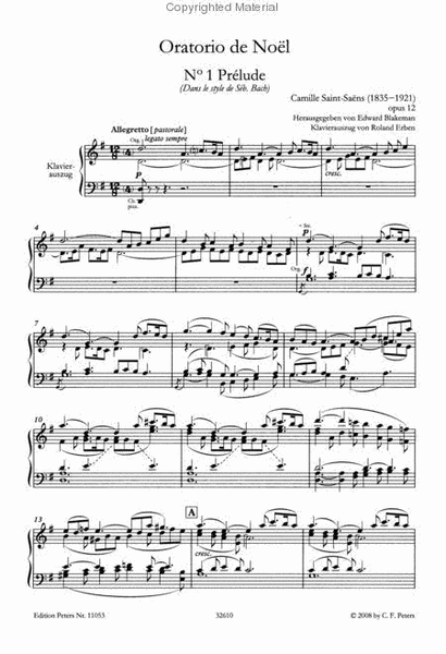 Oratorio de Noël (Christmas Oratorio) Op. 12 (Vocal Score)
