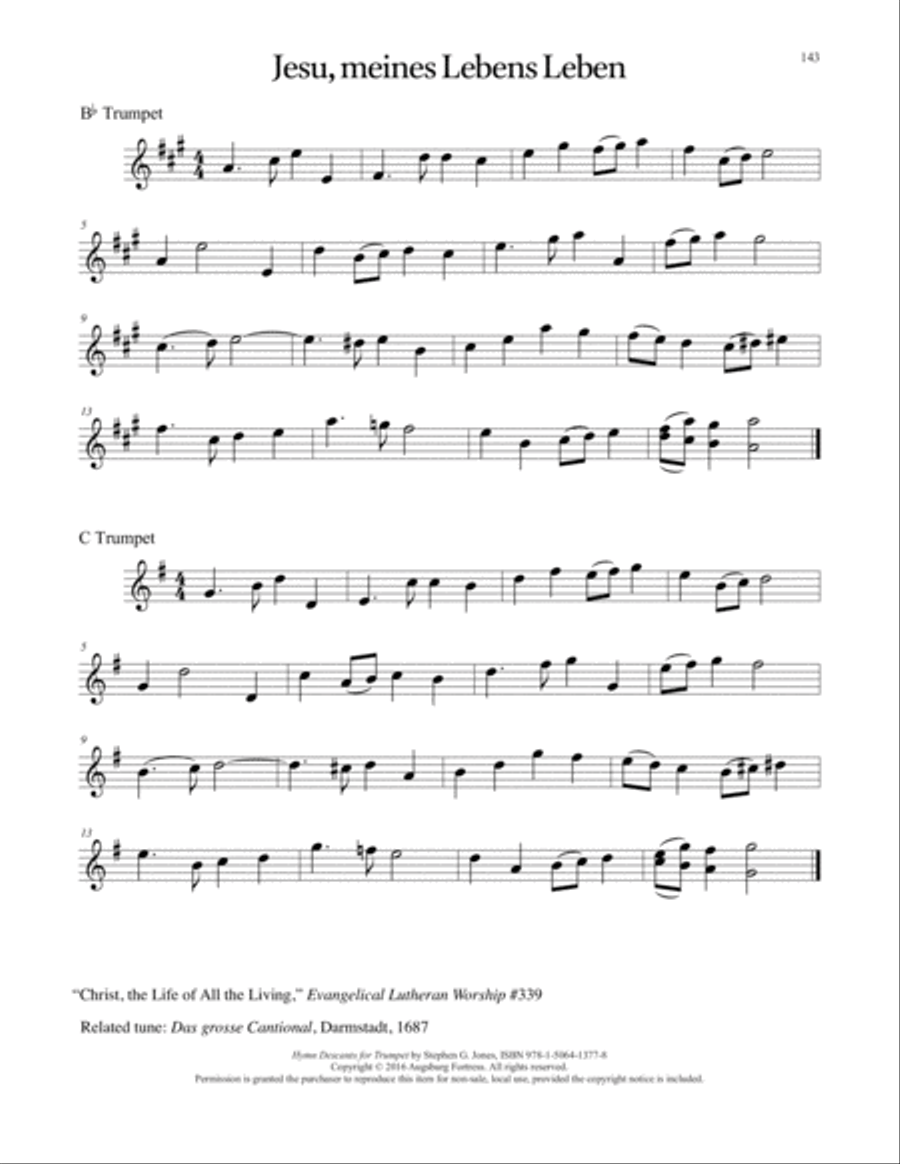 Hymn Descants for Trumpet C Trumpet scores gallery preview page 144
