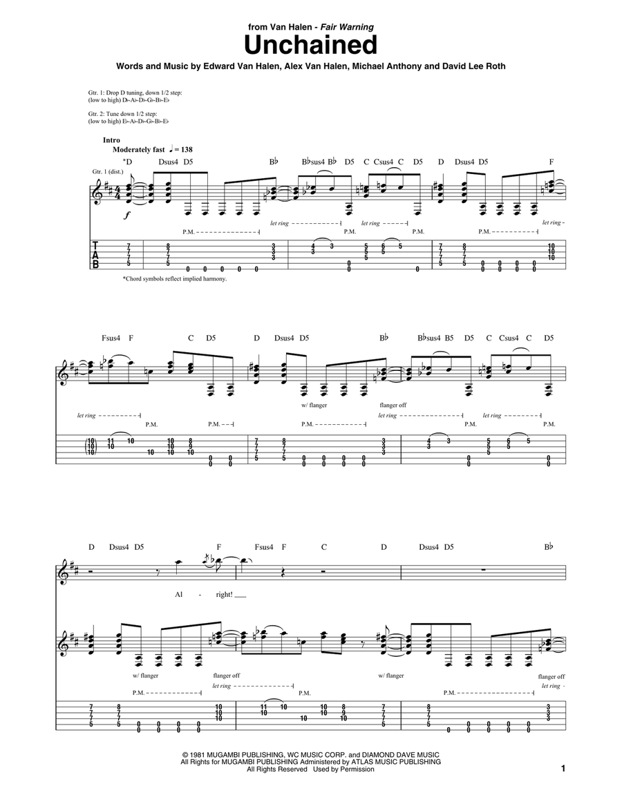 Unchained Acoustic Guitar scores gallery preview page 1