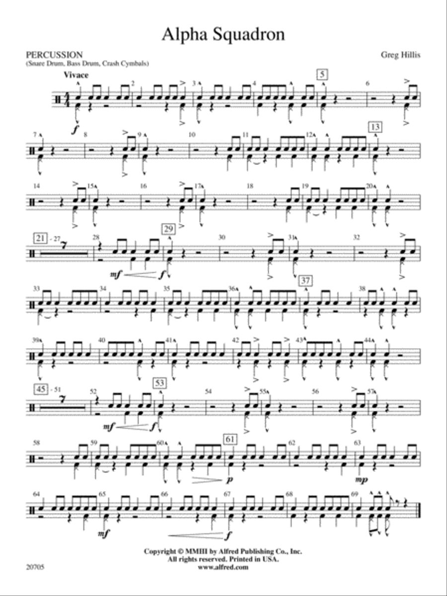 Alpha Squadron: Percussion Concert Band scores gallery preview page 1