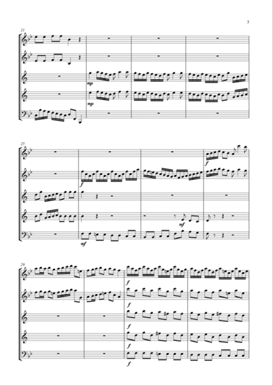 The Arrival of the Queen of Sheba Woodwind Quintet scores gallery preview page 3