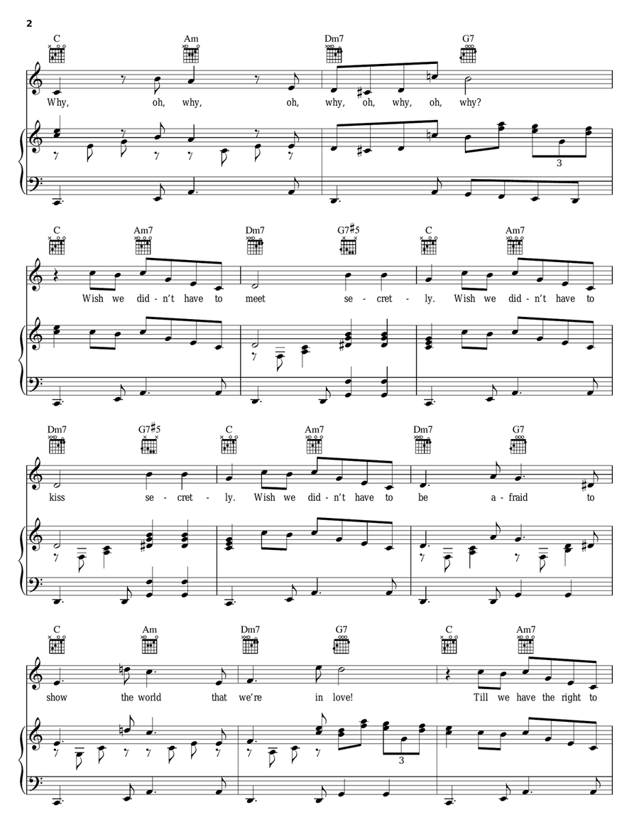 Secretly Piano, Vocal, Guitar scores gallery preview page 2
