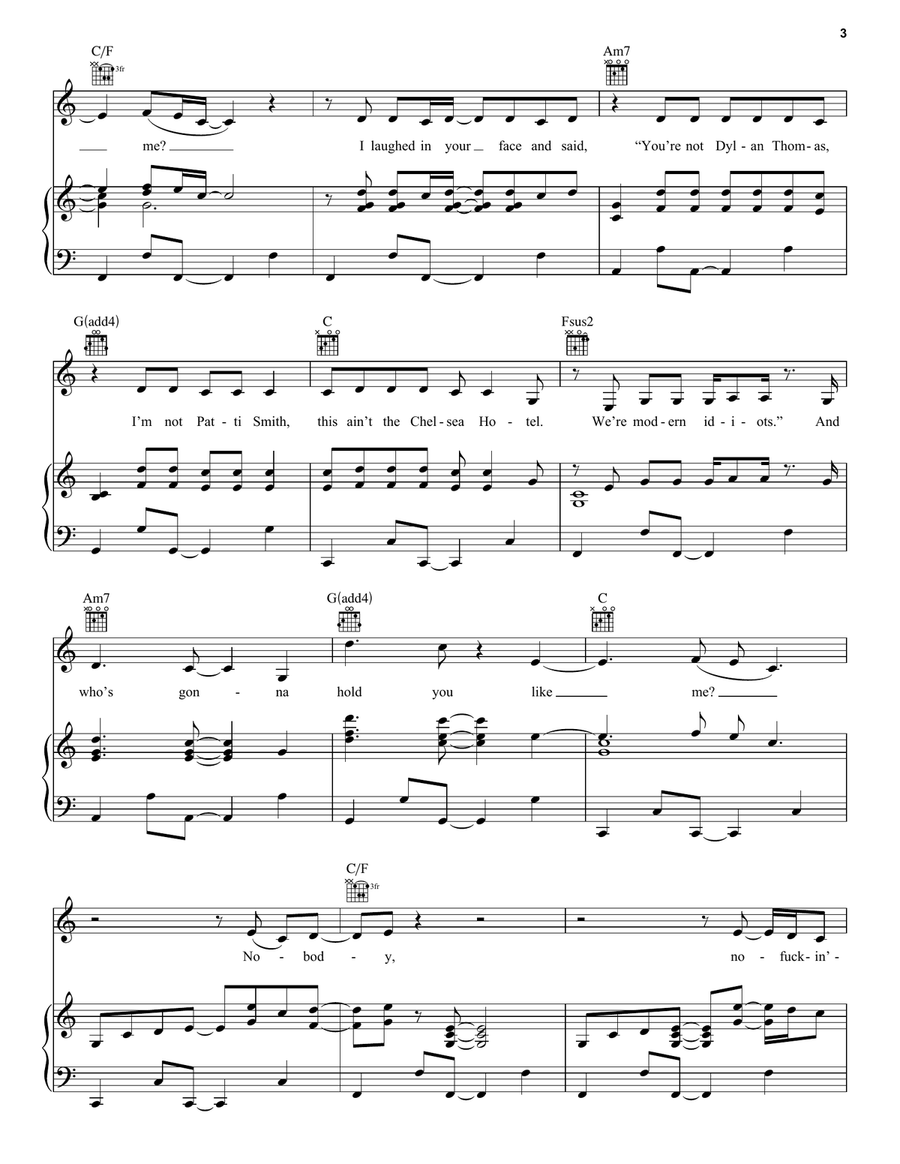 The Tortured Poets Department Piano, Vocal, Guitar scores gallery preview page 3
