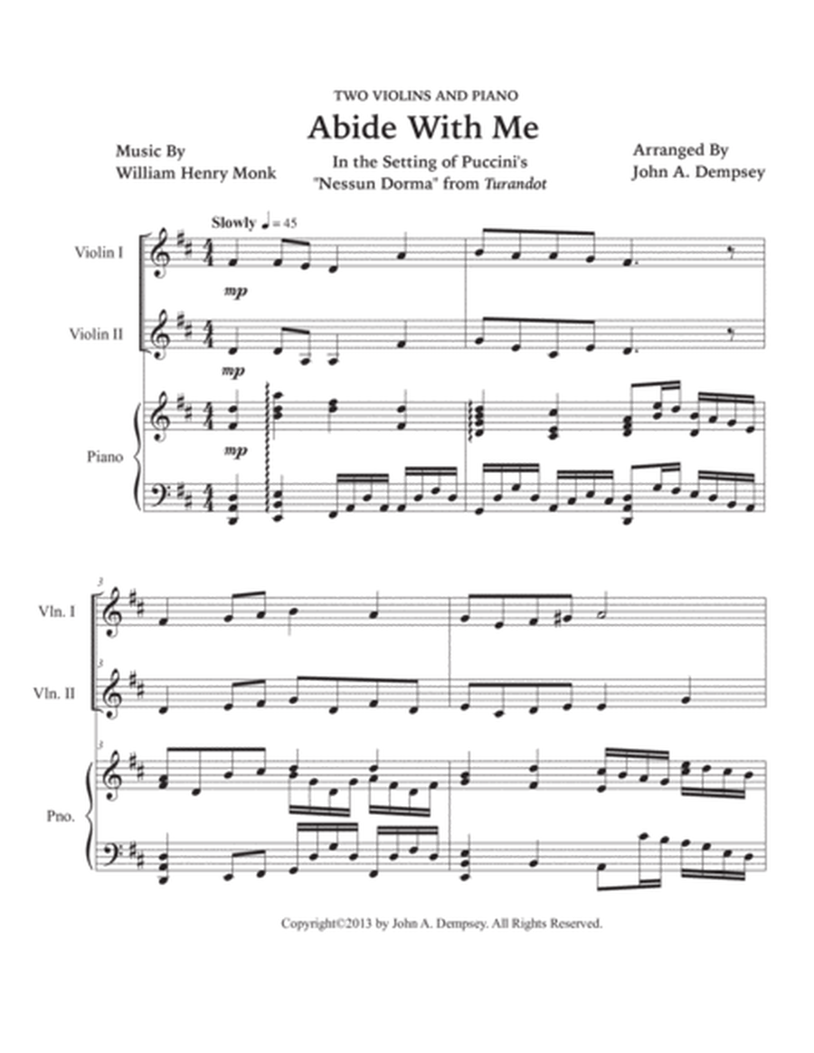 Abide with Me (Trio for Two Violins and Piano) image number null