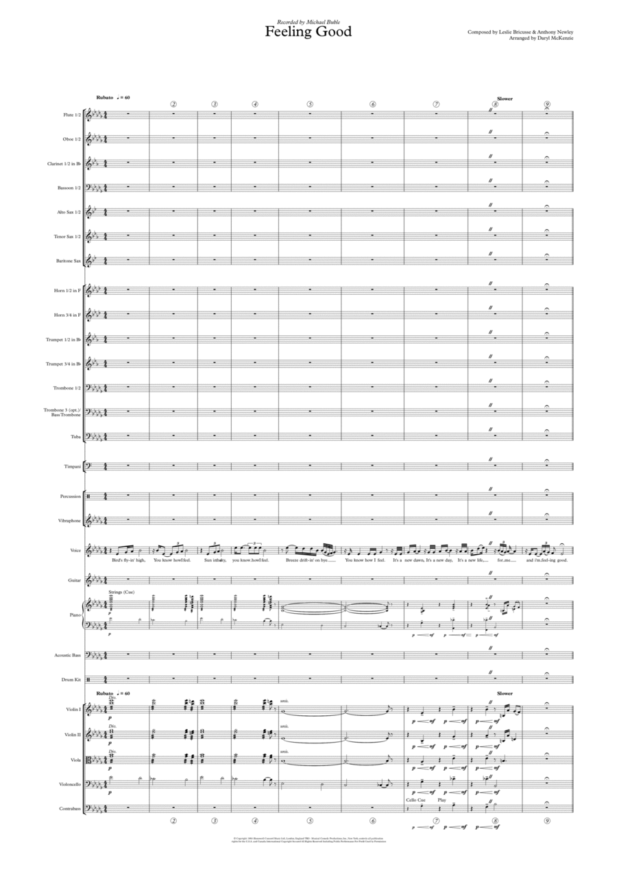 Feeling Good Full Orchestra scores gallery preview page 1