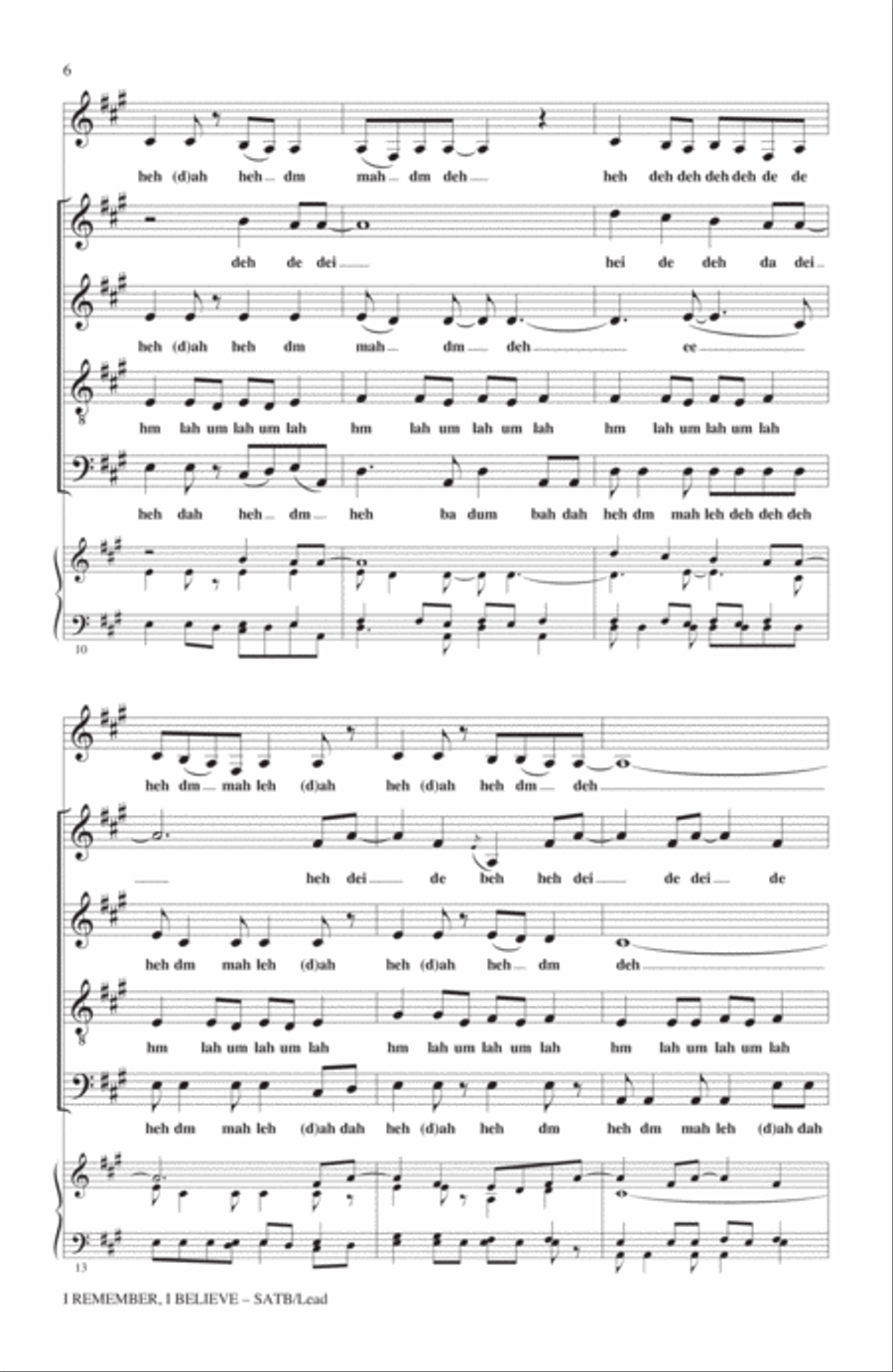 I Remember, I Believe 4-Part scores gallery preview page 3