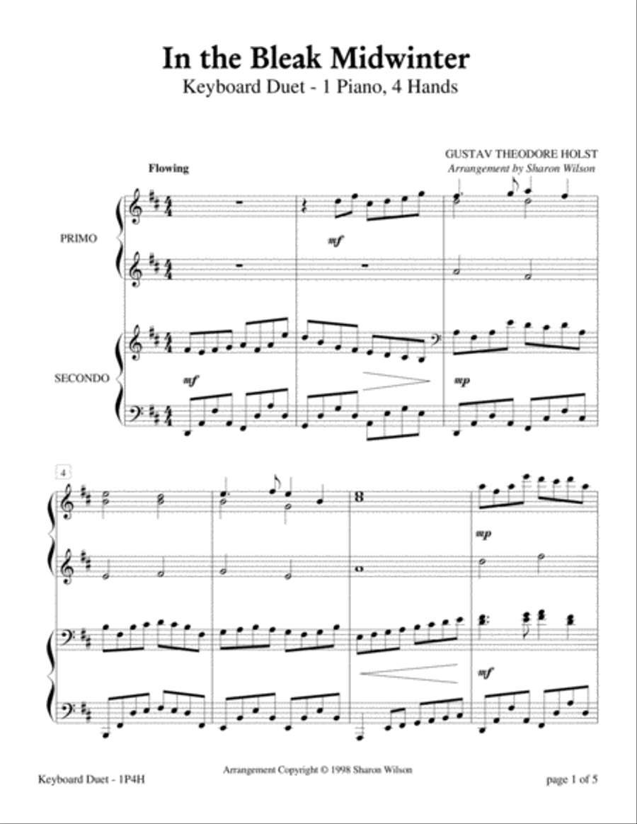In the Bleak Midwinter (1 Piano, 4 Hands Duet) 1 Piano, 4-Hands scores gallery preview page 4