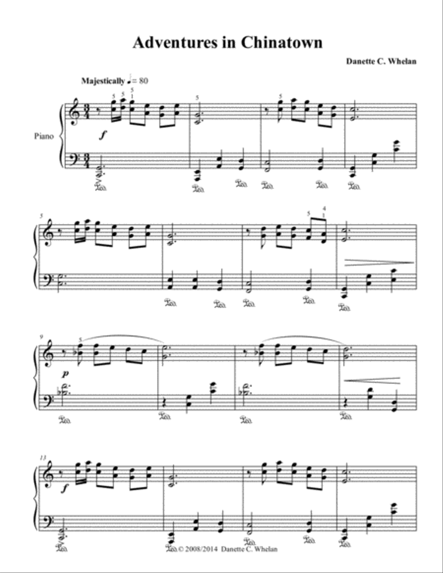 Adventures in Chinatown Piano Solo scores gallery preview page 1