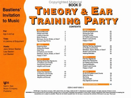 Theory & Ear Training Party Book D