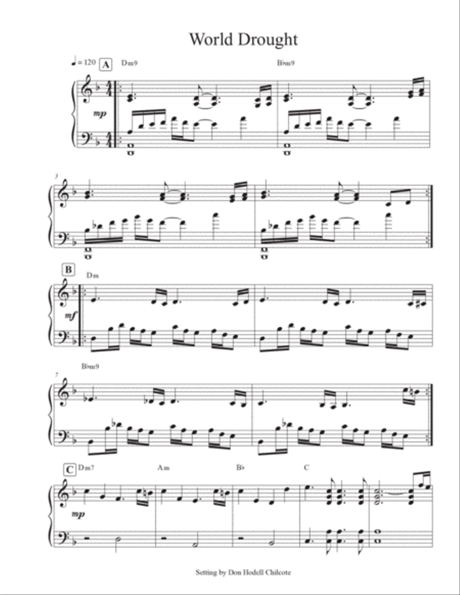World Drought Piano, Vocal, Guitar scores gallery preview page 2