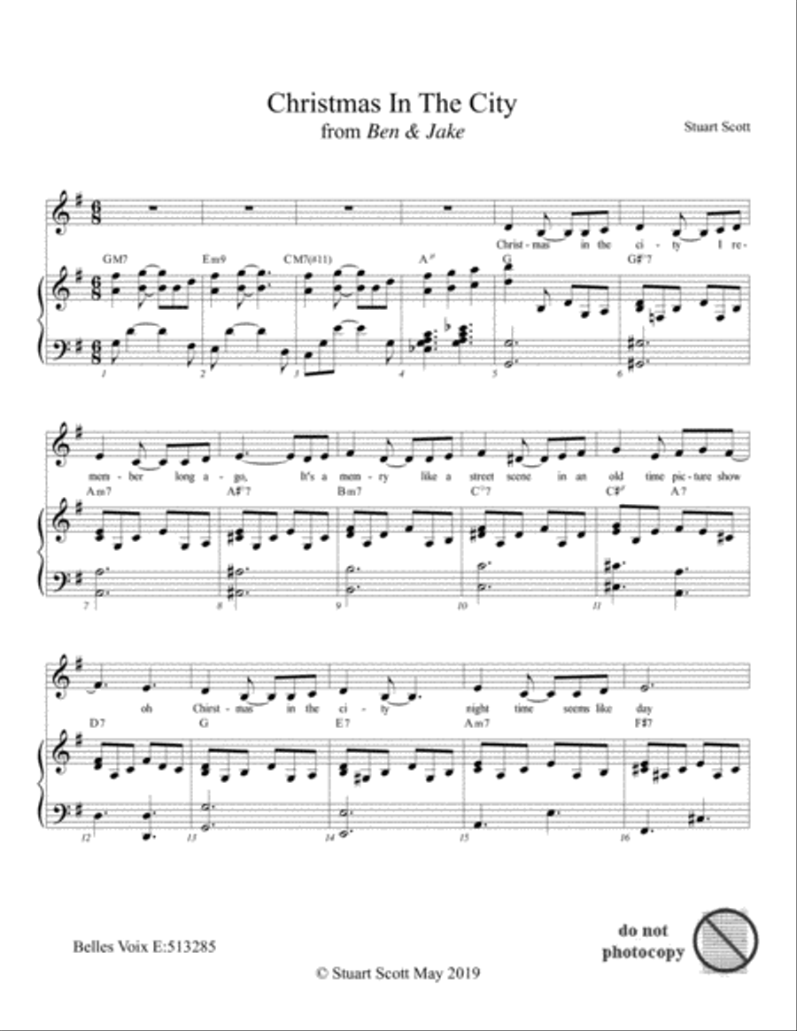 Christmas in the City from the musical Ben & Jake Voice scores gallery preview page 1