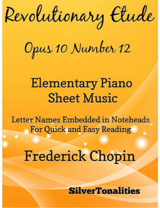 Revolutionary Etude Opus 10 Number 12 Easy Intermediate Piano Sheet Music