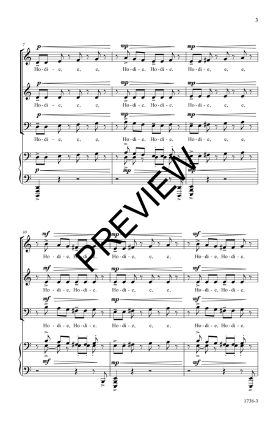 Hodie 3-Part scores gallery preview page 4