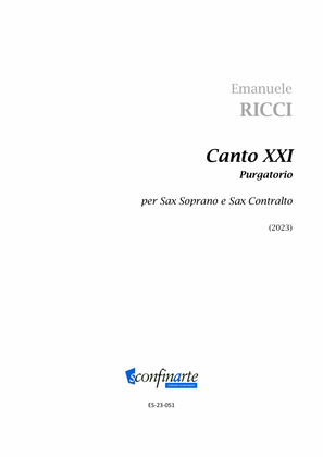 Book cover for Emanuele Ricci: Canto XXI (ES-23-051)
