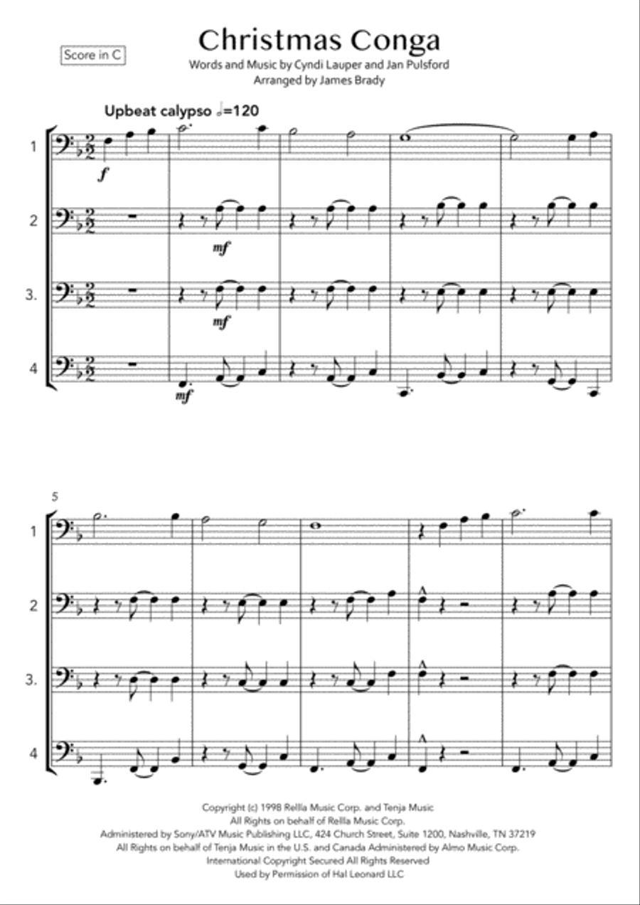 Christmas Conga Brass Ensemble scores gallery preview page 2