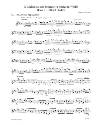 Mazas 75 Melodious & Progressive Etudes for Violin Book 2, No. 41