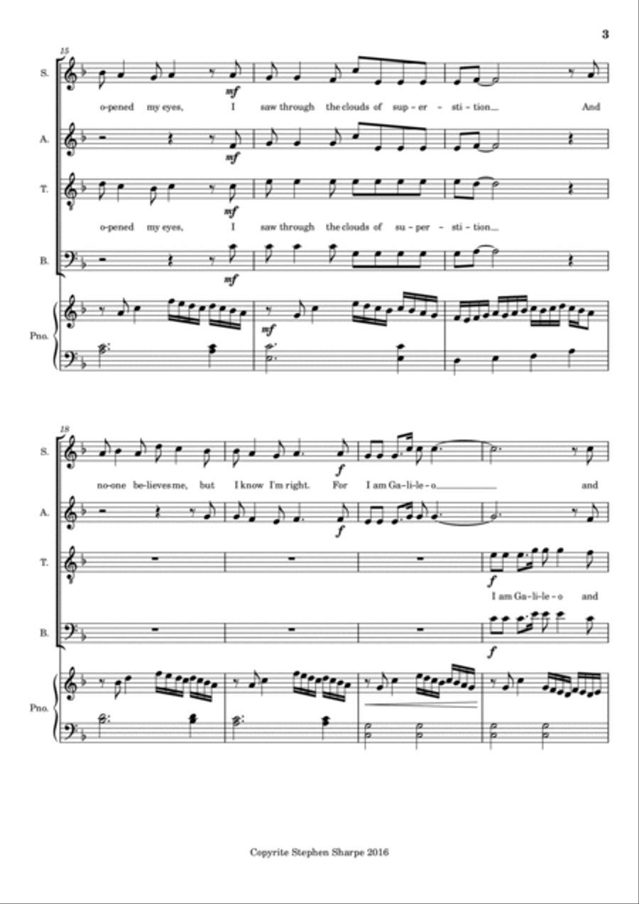 My Name is Galileo 4-Part scores gallery preview page 3