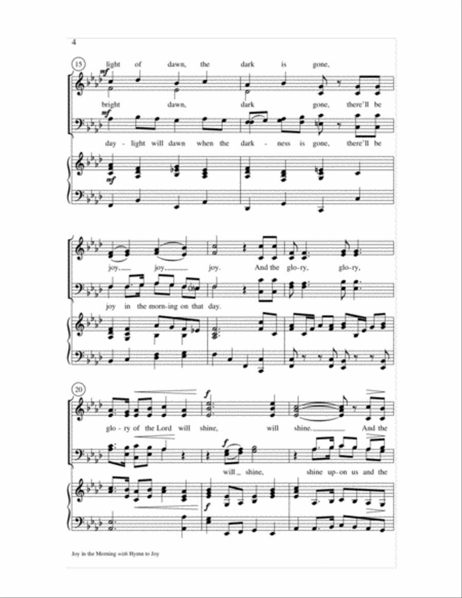 Joy in the Morning with Hymn to Joy 4-Part scores gallery preview page 4