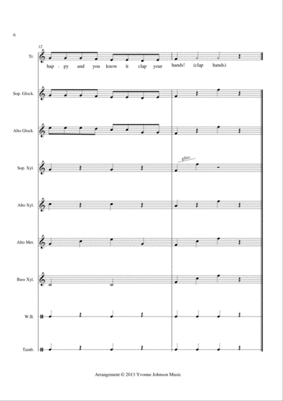 If You're Happy And You Know It - For Orff Ensemble Percussion Ensemble scores gallery preview page 6