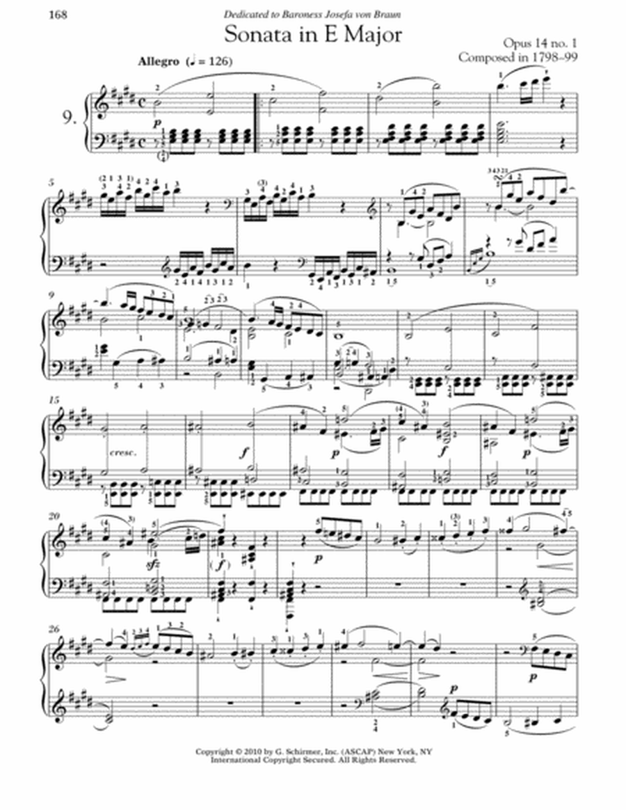 Piano Sonata No. 9 In E Major, Op. 14, No. 1