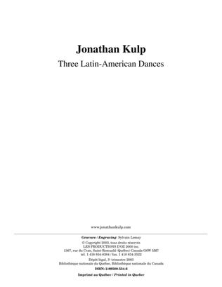 Book cover for Three Latin-American Dances