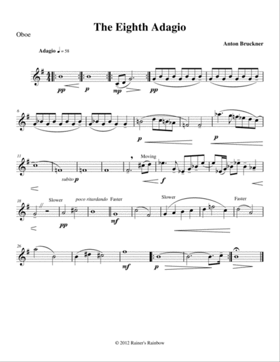 Bruckner 1887 Symphony No 8 Adagio for Woodwind Quartet Woodwind Quintet scores gallery preview page 2