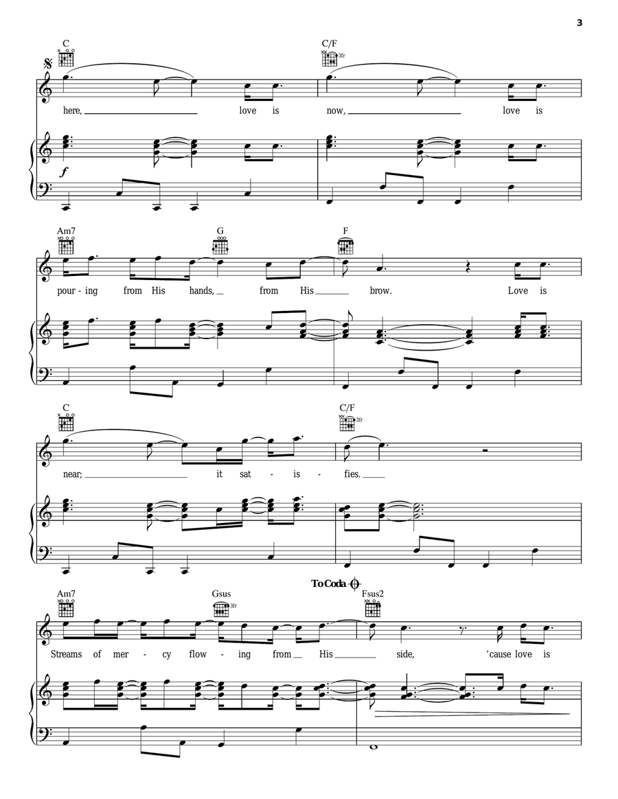 Love Is Here Piano, Vocal, Guitar scores gallery preview page 3