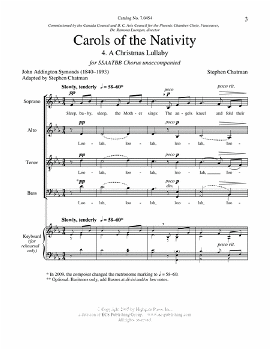 Carols of the Nativity: 4. A Christmas Lullaby A Cappella scores gallery preview page 2