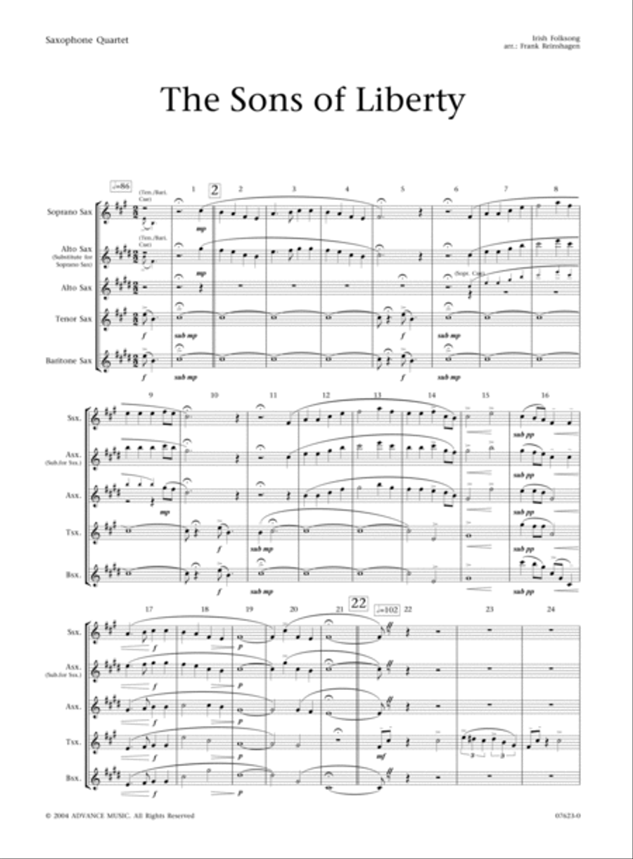 The Sons of Liberty The Sons of Liberty Small Ensemble scores gallery preview page 2
