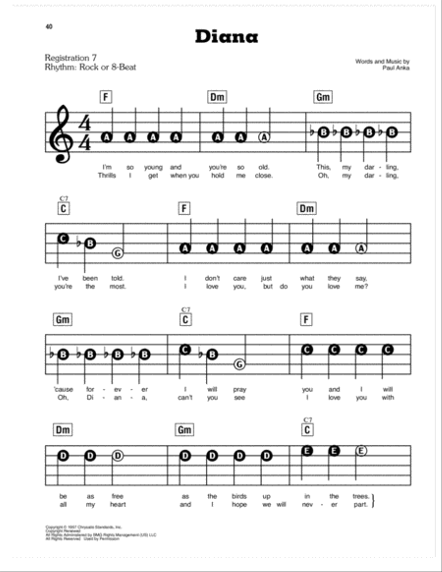 Diana Electronic Keyboard scores gallery preview page 1