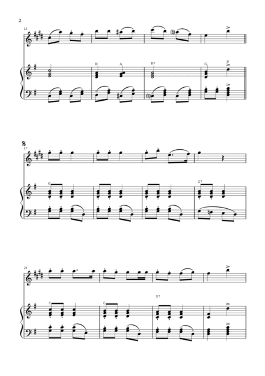 Jingle Bells Baritone Saxophone scores gallery preview page 2
