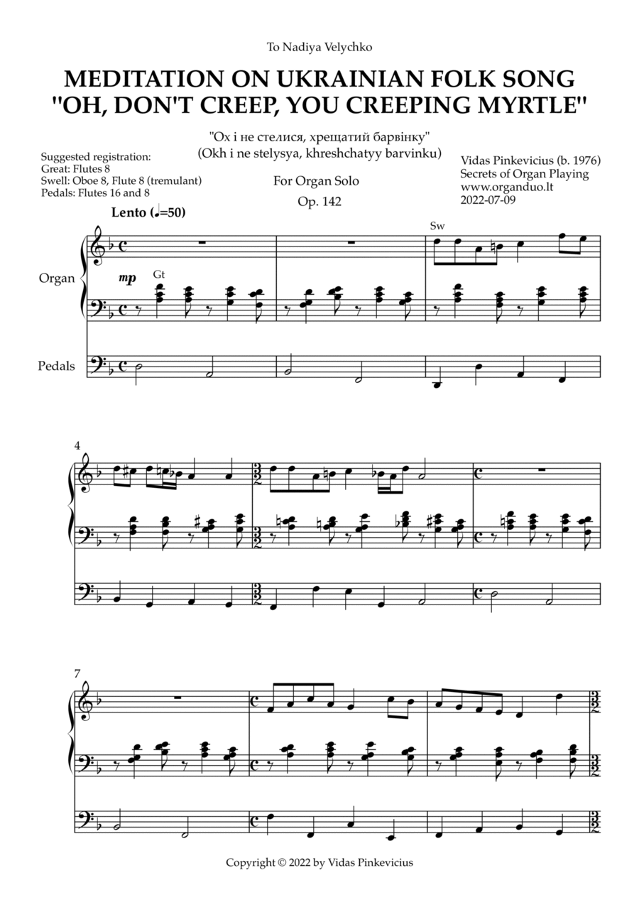 Meditation on Ukrainian Folk Song 