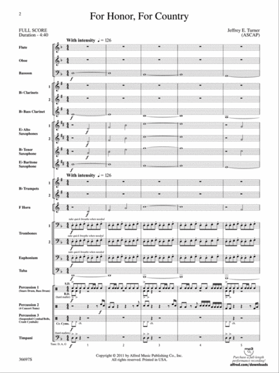 For Honor, For Country Concert Band scores gallery preview page 2