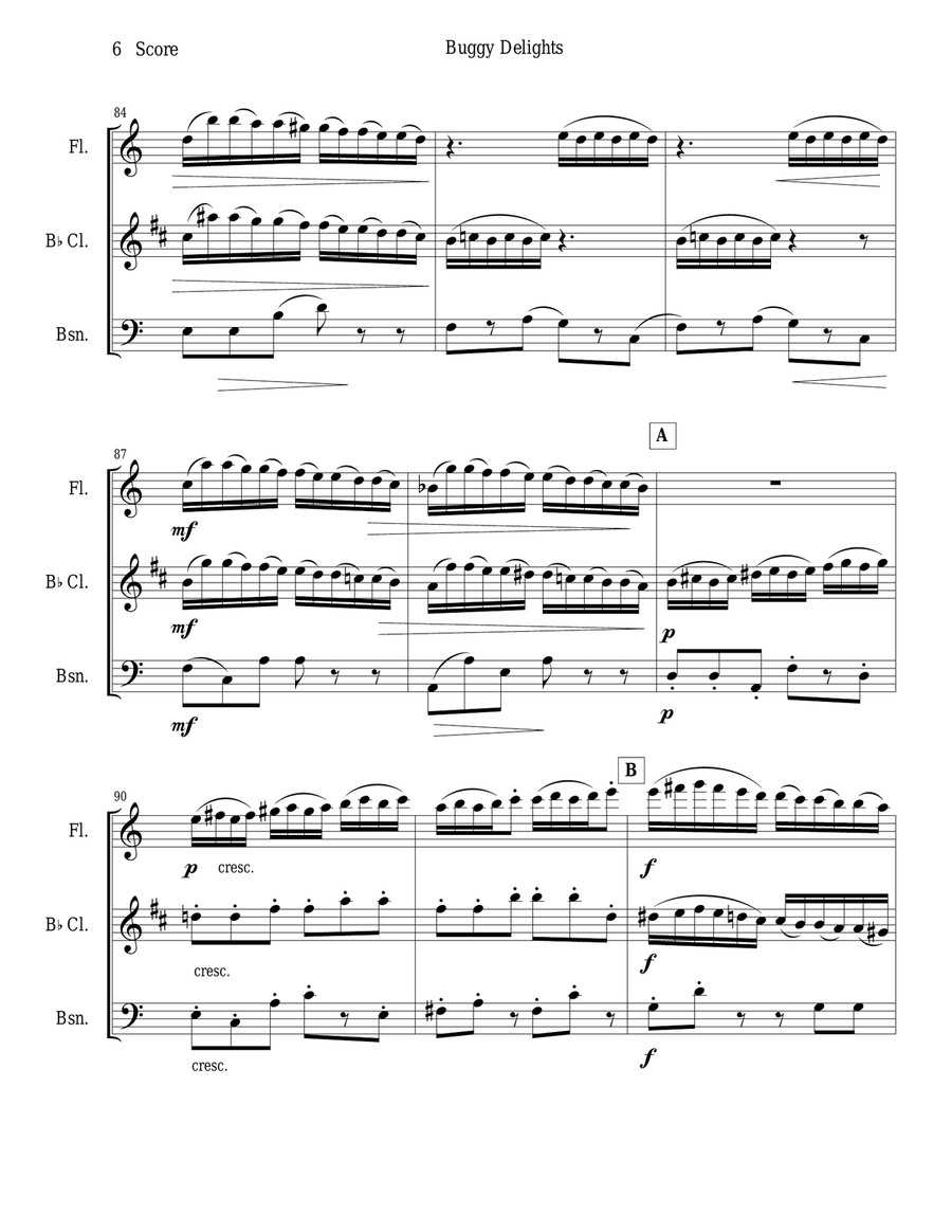 Buggy Delights for Flute, Clarinet, and Bassoon Trio Buggy Delights for Flute, Clarinet, and Bassoon Trio Woodwind Trio scores gallery preview page 6