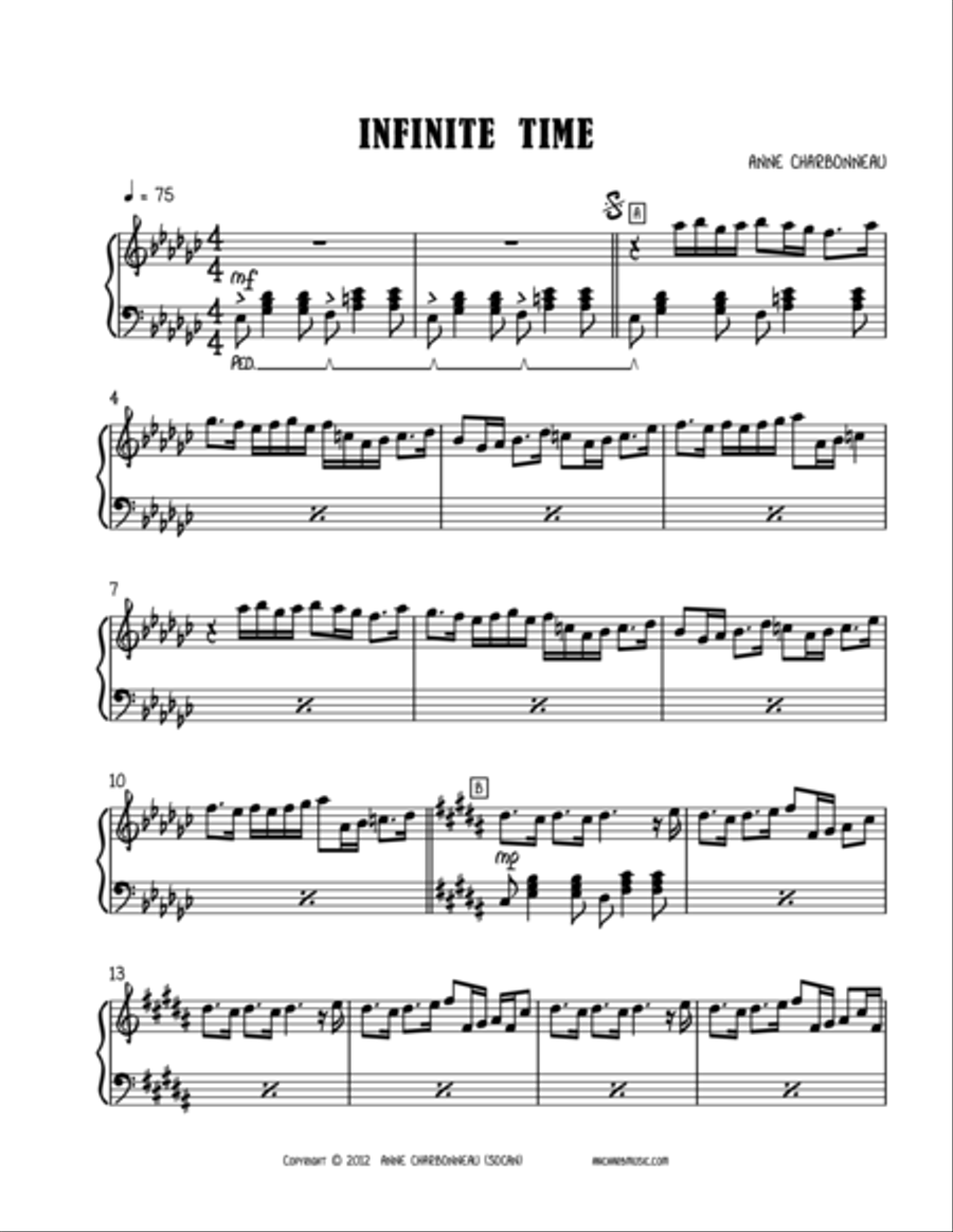 Infinite Time Infinite Time Piano Solo scores gallery preview page 1