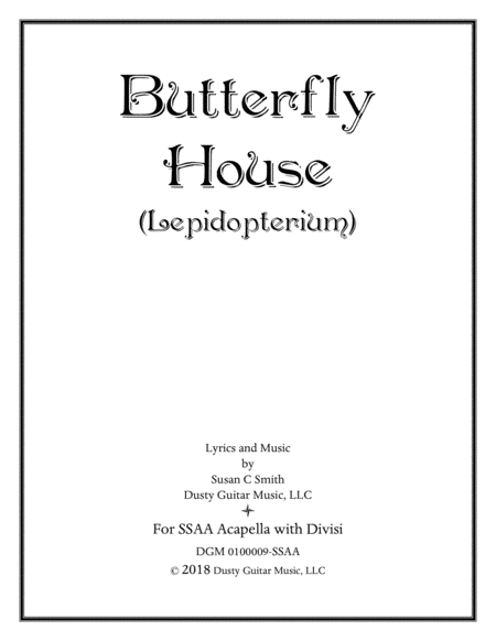 Butterfly House (Lepidopterium) SSAA Acapella image number null